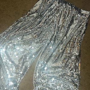 Never worn REBDOLLS wide leg sequin pants